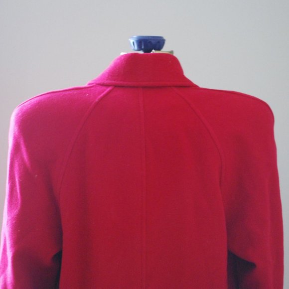 Cherry Red Short Trench (Pure Virgin Wool) - Picture 6 of 8